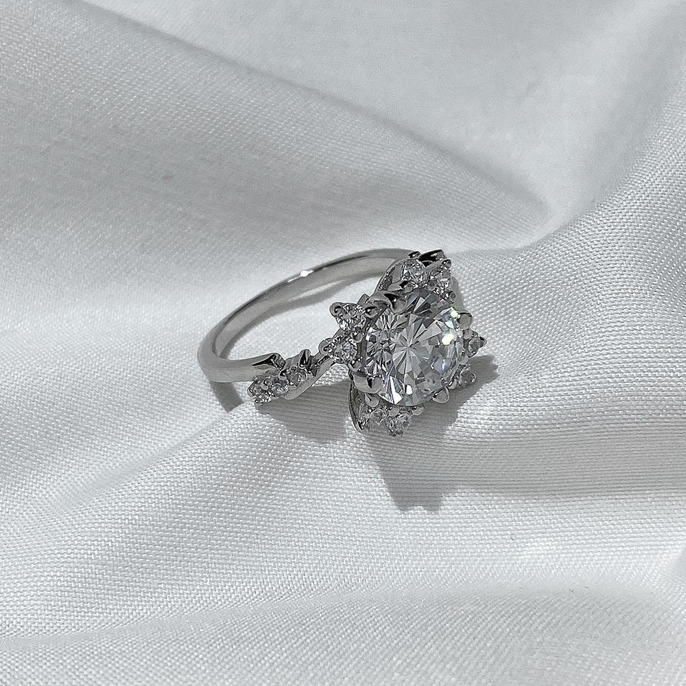 Tancise Femei Clasic 925 Inel cu zirconiu din argint Sterling Bijuterii pentru dama Cadou de petrecere de promisiune de nunta