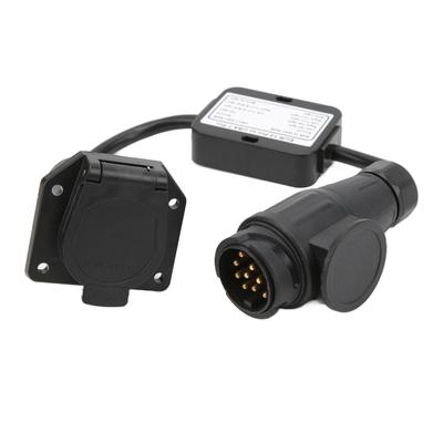European 13 Pin To American 7 Way Plug Round Connector Trailer Light Electrical Converter