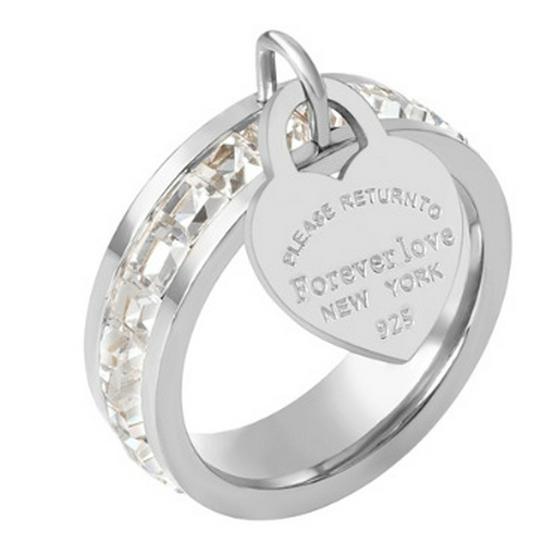 Gold-Plated Stainless Steel Heart Ring with Engraving