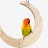 Bite Resistant Bird Flower Mirror Toy Moon-shaped Parrot Swing Stand  For Small Parrot