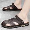 Fashion CYYTL Mens Slippers Casual Shoes Beach Sandals Summer Outdoor Slides Leather Walking Comfort Luxury Designer Fashion Lightweight