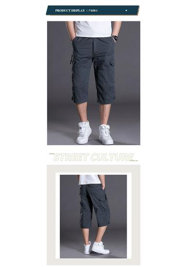Men's Summer Loose Cargo Capri Pants - Plus Size, Multi-pocket, Mid-length, Outdoor Sports Casual Shorts