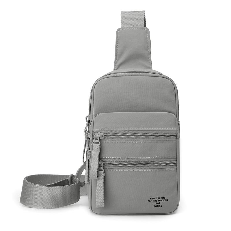 Outdoor Multi-Compartment Men's Chest Bag Solid Color Crossbody Bag
