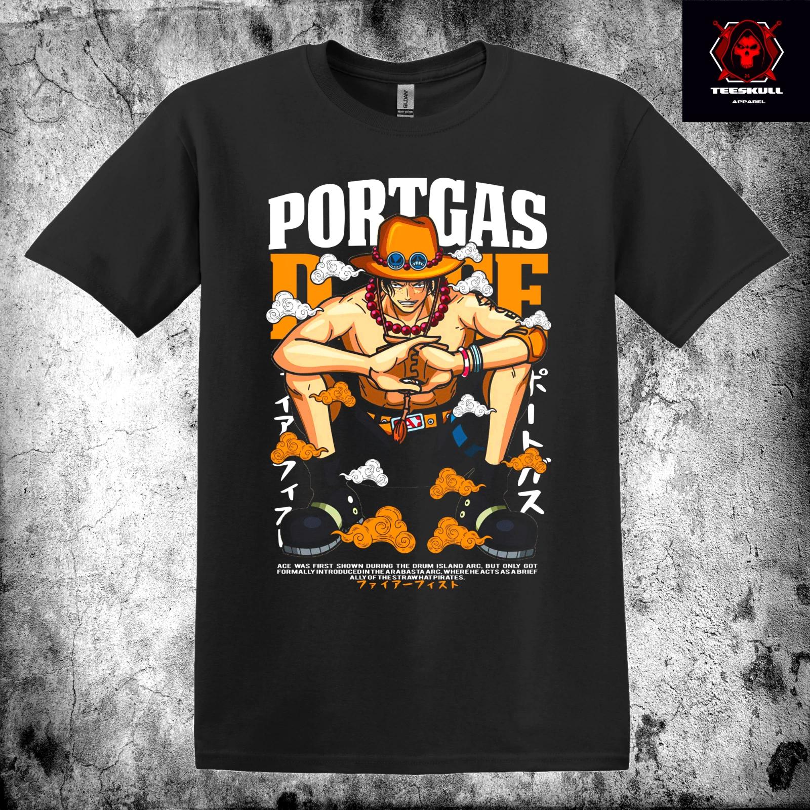 One Piece Portgas D. Ace Anime Characters Unisex Premium Cotton T-Shirt L