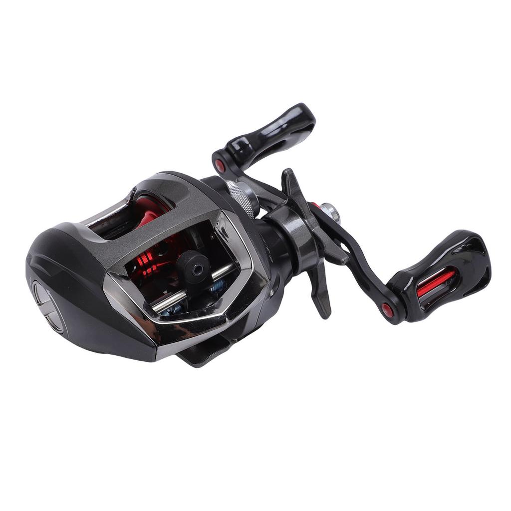 Baitcasting Reel Nylon 17.6lbs Drag Magnetic Dual Brake 6.3:1 Gear Ratio Smooth Baitcaster Fishing Reel for Saltwater