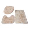 Yousheng 3Pcs/Set Bathroom Rug Absorbent Non Slip Floor Mat U-Shaped Plush Mat Toilet Lid Cover Mat with Rubber Backing for Bathroom Shower Toilet