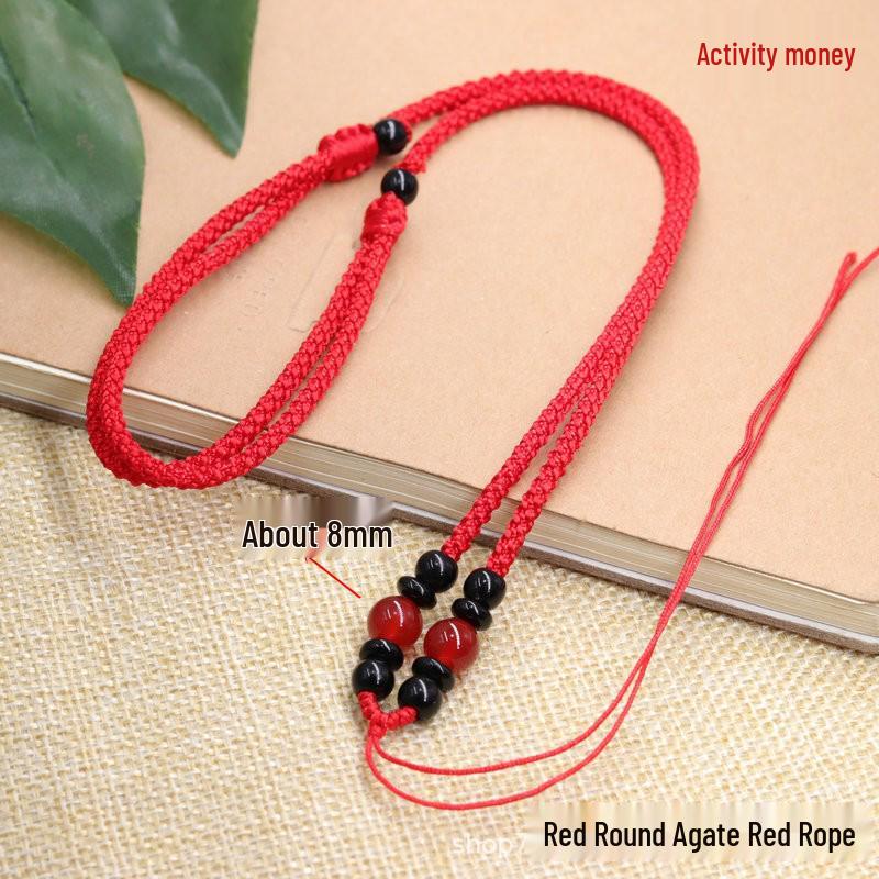 DIY Agate Jade Pendant Lanyard for Men & Women - Necklace Hanging Rope