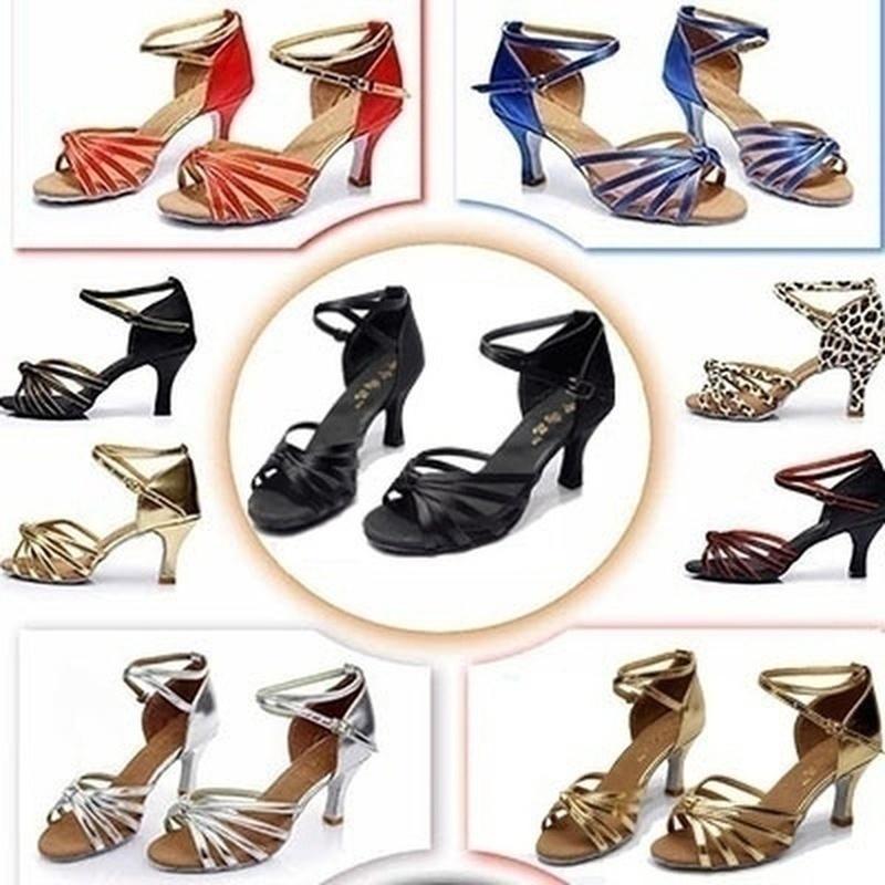 Moda Kadın Salon Tango Ayakkabıları Latin Dans Ayakkabıları Parti Orta Topuklu Ayakkabılar