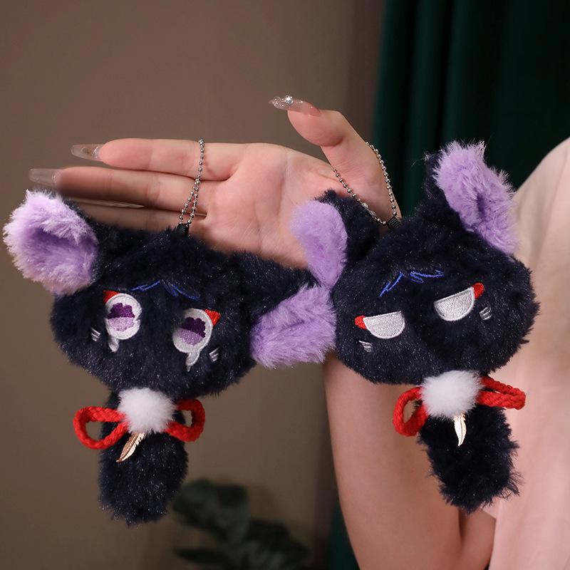 Large Black Scara Cat Plush Pillow - Cute Anime Cartoon Cushion Pendant Backrest