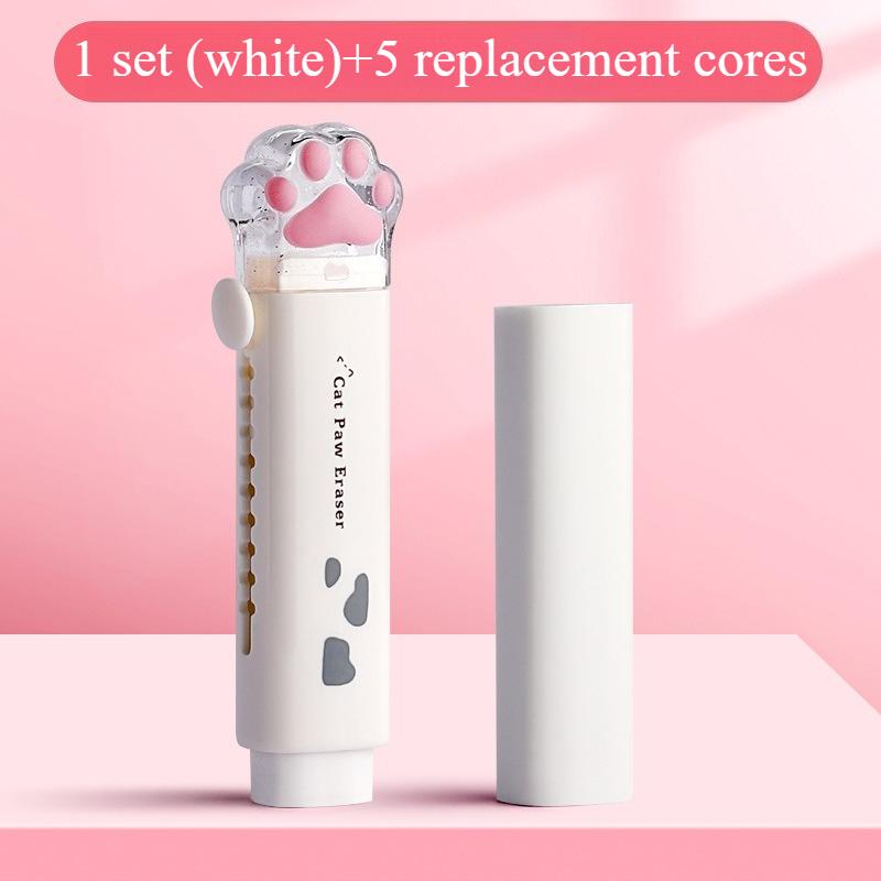 1pc Cute Cat Paw Rubber Push-pull Design, School Office Rubber Eraser, Creative Stationery Gift (4 Colors To Choose From)