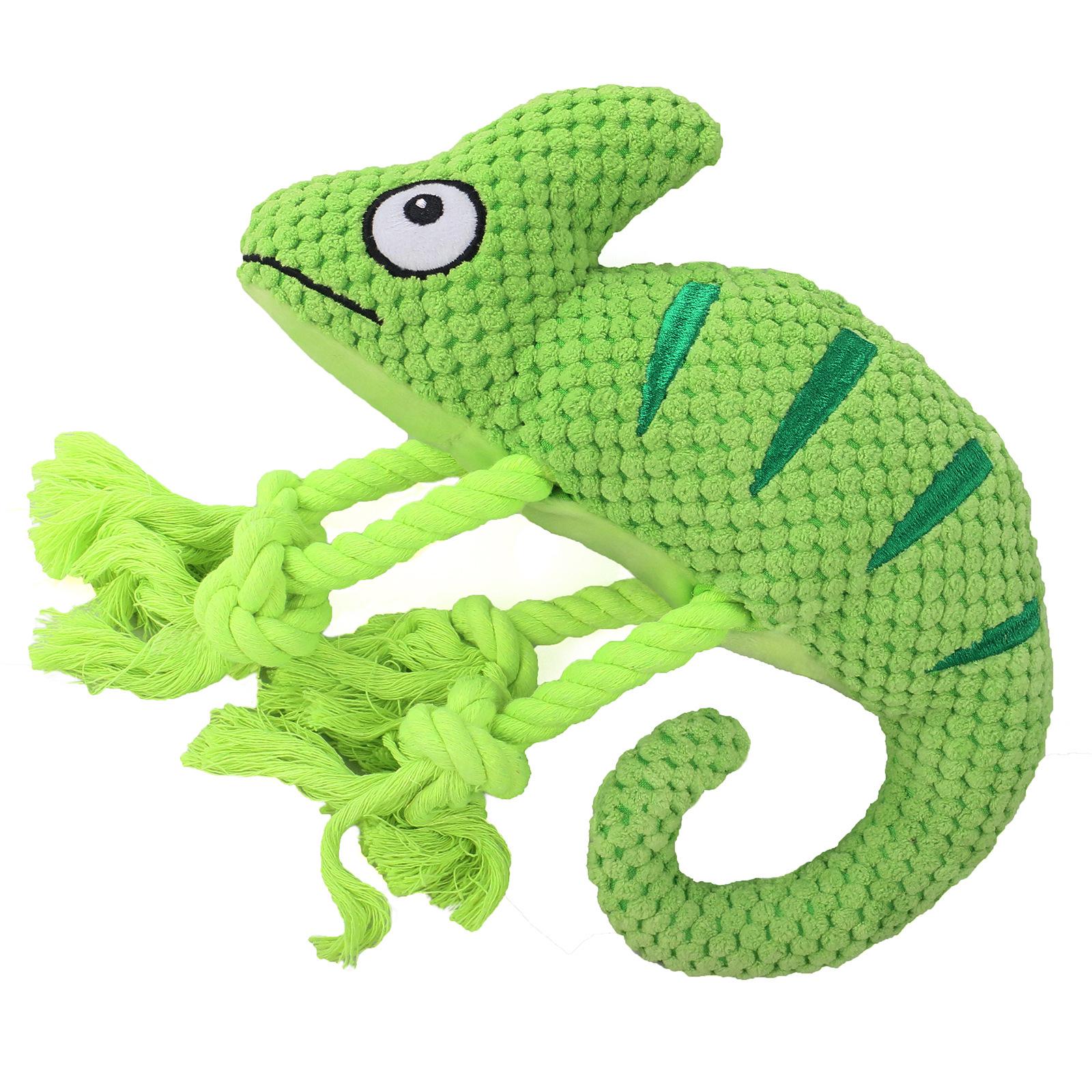 

Large Breed Interactive Plush Chameleon Squeaky Dog Toy grass зелений колір