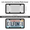 License Plate Covers & Frames, 2 Pack Grey Car Front And Rear License Plate Protector Holder With Screws & Caps, Unbreakable Car Licence Plate Frame,