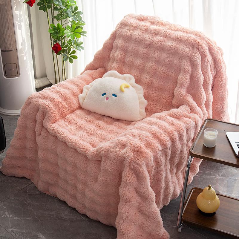 Plush sofa blanket comfortable soft bubble plush bedroom living room non-pilling non-shrinking blanket