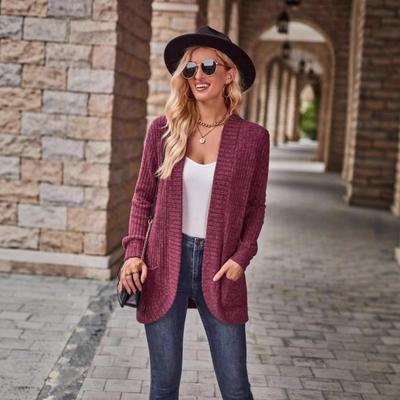 All-Match Grenzüberschreitende Mode Patchwork Gestrickte Strickjacke Jacke Damenbekleidungsstil