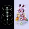 3/4/5 Clear Birthday Cupcake Stand Holder Tier Acrylic Round Cupcake Stand Dessert Display For Wedding Birthday Christmas Party