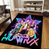 HUNTRIX Flannel Pattern Square Carpet,Area Rug,Carpet Rug for Living Room Bedroom Sofa Playroom Decor,Non-slip Floor Mat