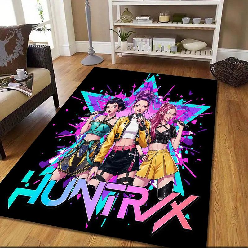 HUNTRIX Flannel Pattern Square Carpet,Area Rug,Carpet Rug for Living Room Bedroom Sofa Playroom Decor,Non-slip Floor Mat