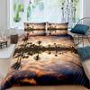 Tropical Animals Duvet Cover Exotic Animal Silhouette Sunset Bedding Set Full For Girls Boys Decor Hawaii Sea Wave Quilt Cover