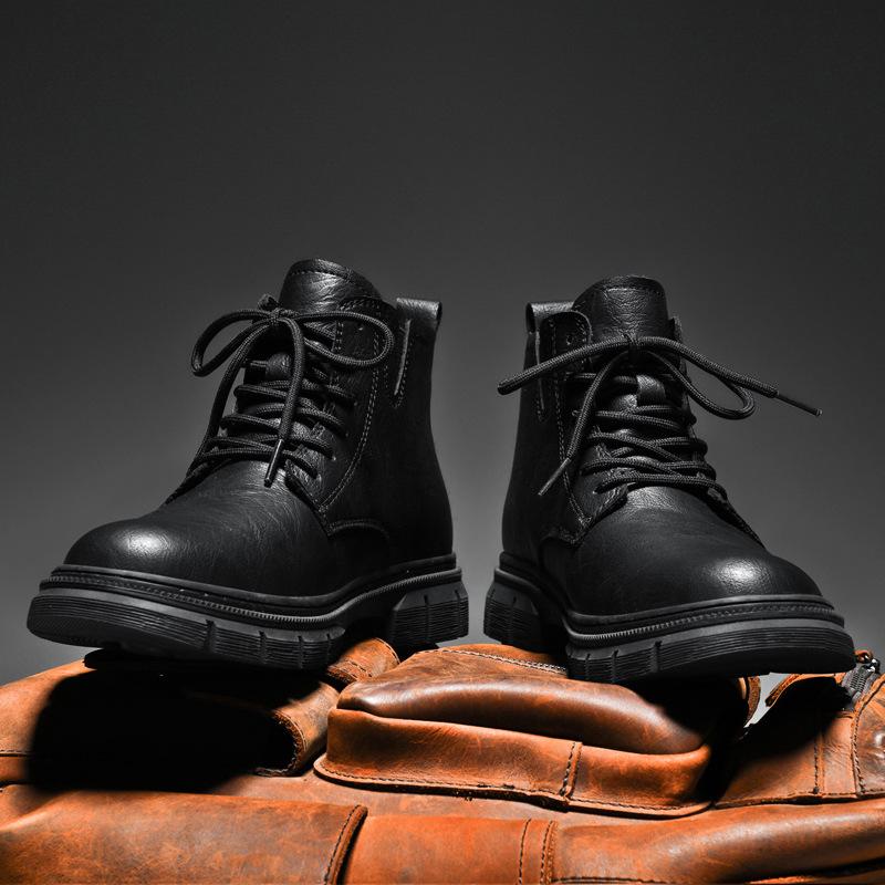Live Martin Boots Men's Shoes Spring and Autumn Boots Medium Top Men's Boots High Top Short Boots Casual Tooling Shoes