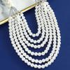 Multi Layer Imitation Pearl Necklace Sweater Chain Jewelry Accessory
