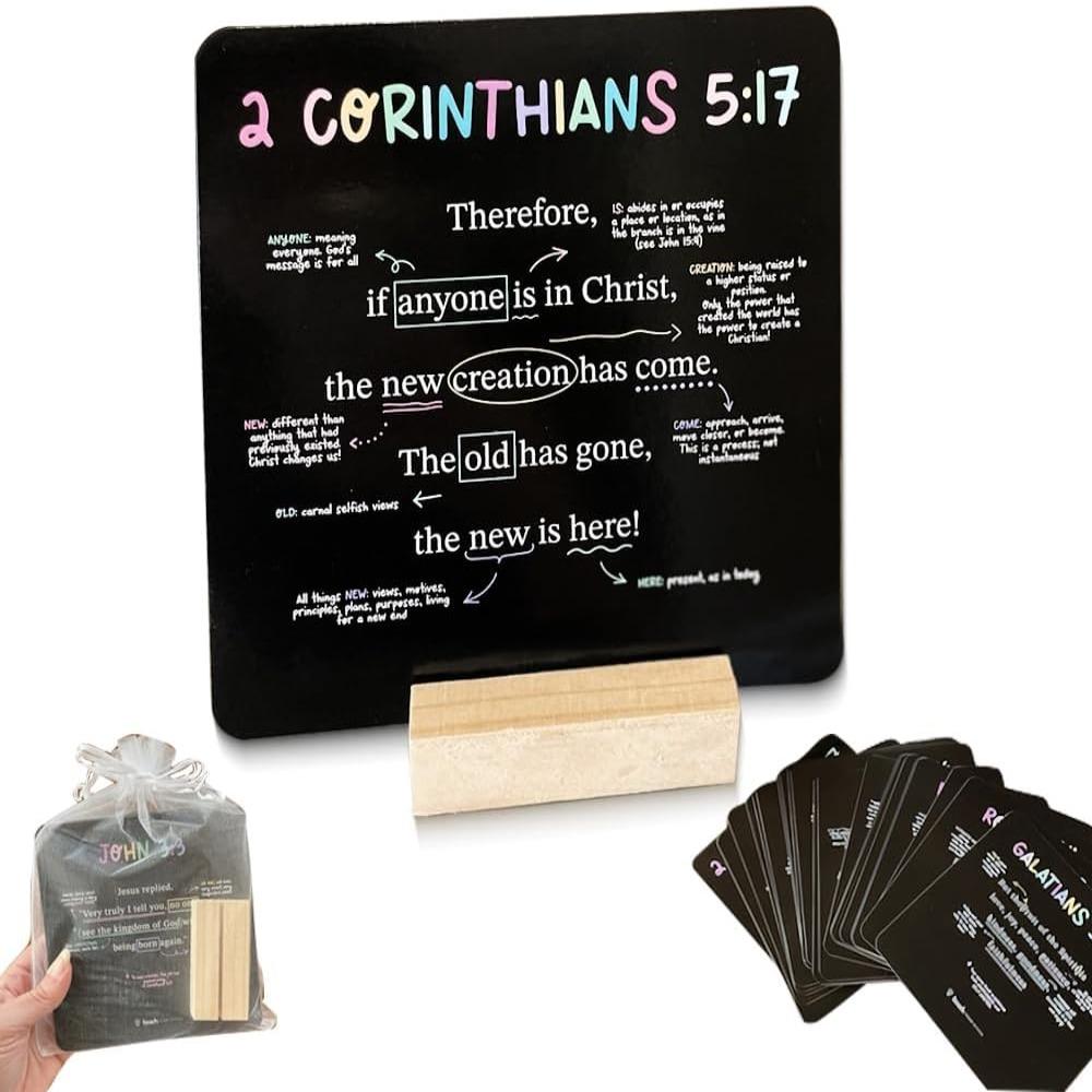 52 Cards Scripture Cards With Stand Every Week Bible Memory Verse Cards Set Portable Catholic Prayer Card Christian Bible Gifts