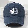 Soft Baseball Cap Soft Maple Leaf Letter Print Baseball Cap  Unisex Retro Adjustable Outdoor Hat  for Men and Women