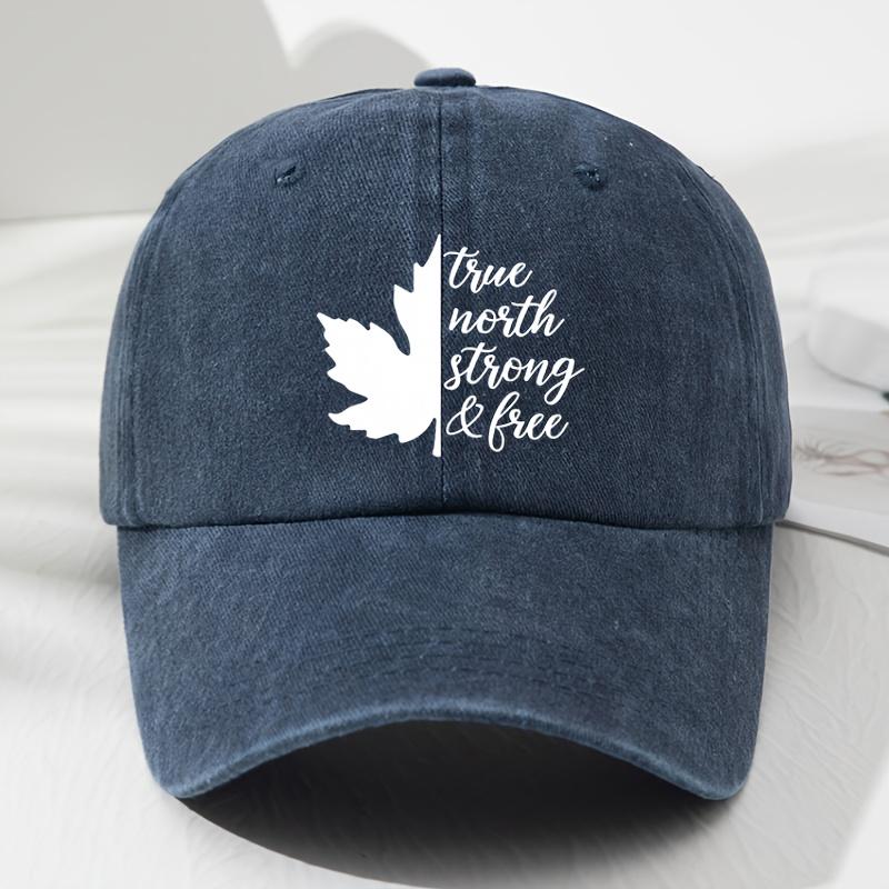 Soft Baseball Cap Soft Maple Leaf Letter Print Baseball Cap Unisex Retro Adjustable Outdoor Hat for Men and Women