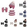 Children Knit Hat And Gloves Set With Fleece Lining For Winter Outdoor Warmth