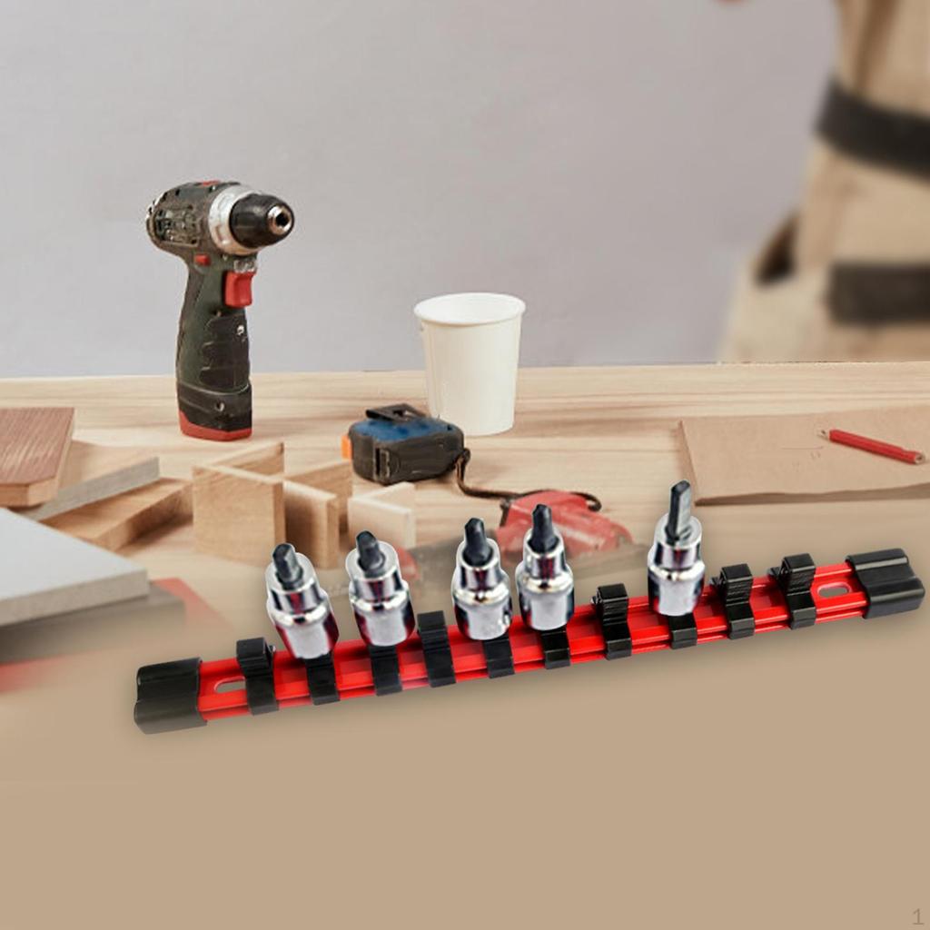 Sockets Organizer Convenient Sturdy Heavy Duty Portable 1/4'' Holder for Workshop Garage