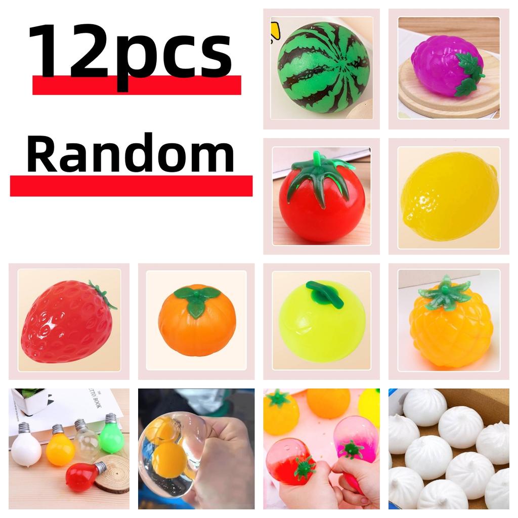 Creative Anti Stress Ball Abreact Squeeze Pinch Water Ball Stress Relief Toys Imitation Egg Tomato Squishy Fidgets Vent Toys