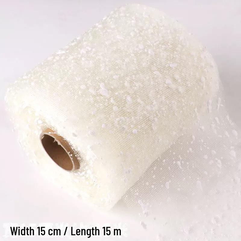 

Пряжа в сетку «Снежный горошек» шириной 15 см для упаковки букетов роз и свадебного декора 15cm wide 15 meters бежевый