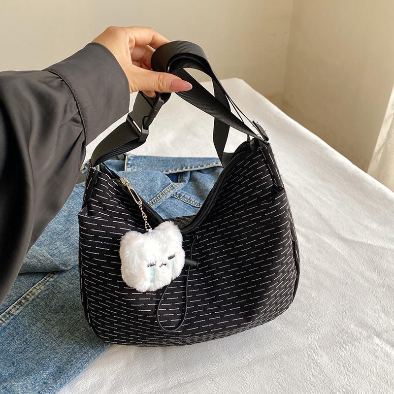 Soft Stylish Nylon Canvas Shoulder Tote Bag For Casual Travel In Vibrant Colors