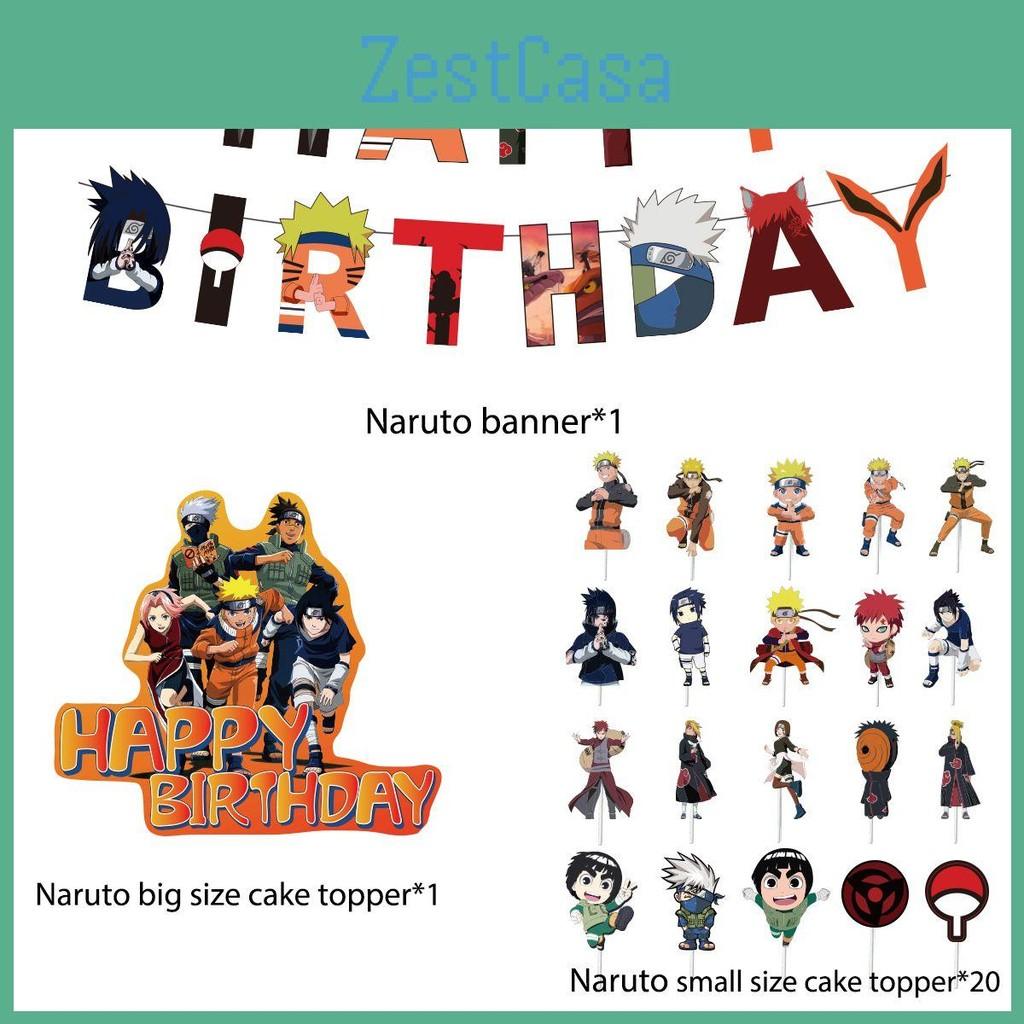 Anime Themed Naruto Birthday Party Ballon Banner Cake Topper Decoration Party
