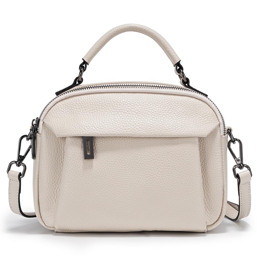 Женская мягкая кожаная сумка через плечо новинка на весну-лето 2025 г бежевый 4586₽