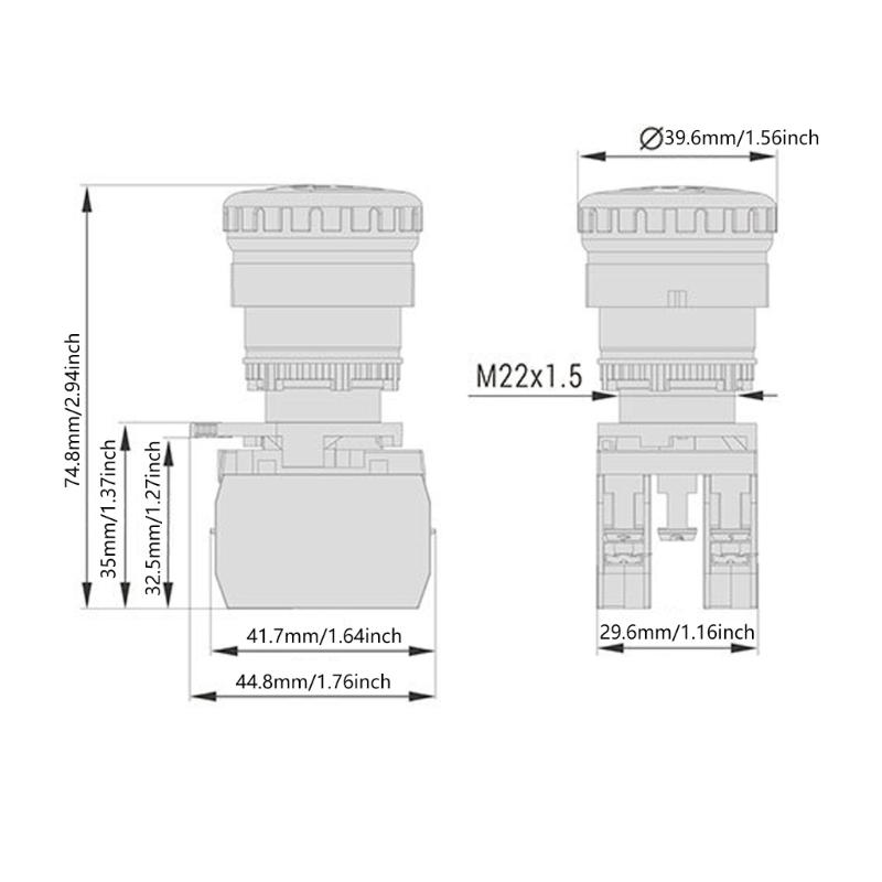 Electrical Control HY57B Stop Switches Adaptable Industrial Pushbutton Switches Replacement Emergencies Stop Switches