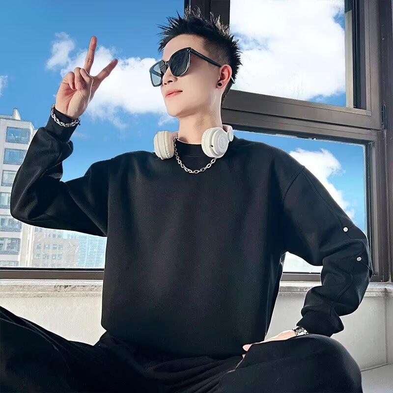 Cross Trendy Men s Autumn Sweatshirt - Versatile, Loose-Fit, Fashionable Long Sleeve Round Neck 2XL