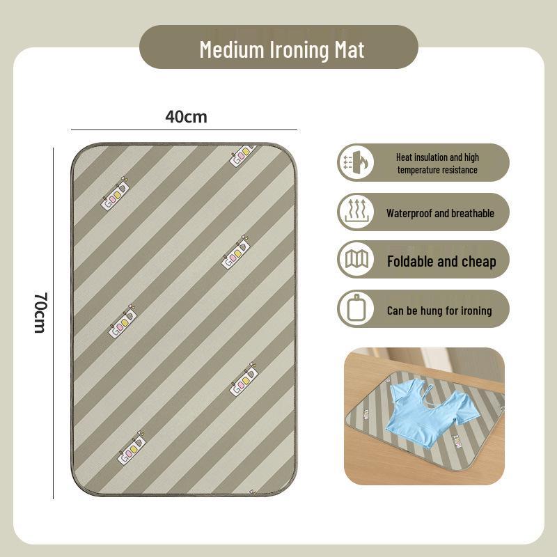 Foldable Portable Ironing Board with Heat-Resistant Pad and Anti-Scald Gloves