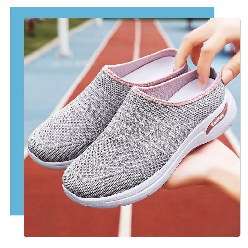 Women Closed Toe Slippers Breathable Slip On Slides Soft Sole Casual Outdoor Shoes Solid Color Versatile