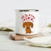 Lustiger Dackel-Druck Kreative Emaille-Tasse Kaffee-Weintassen Cartoon-Hunde Pfote Party-Getränk Bier Saft Milch Tassen Geschenke für Liebhaber Hund