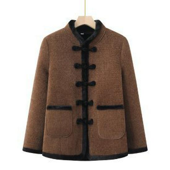 

High-Quality Wool Coat for Live Broadcast Style XL кавовий