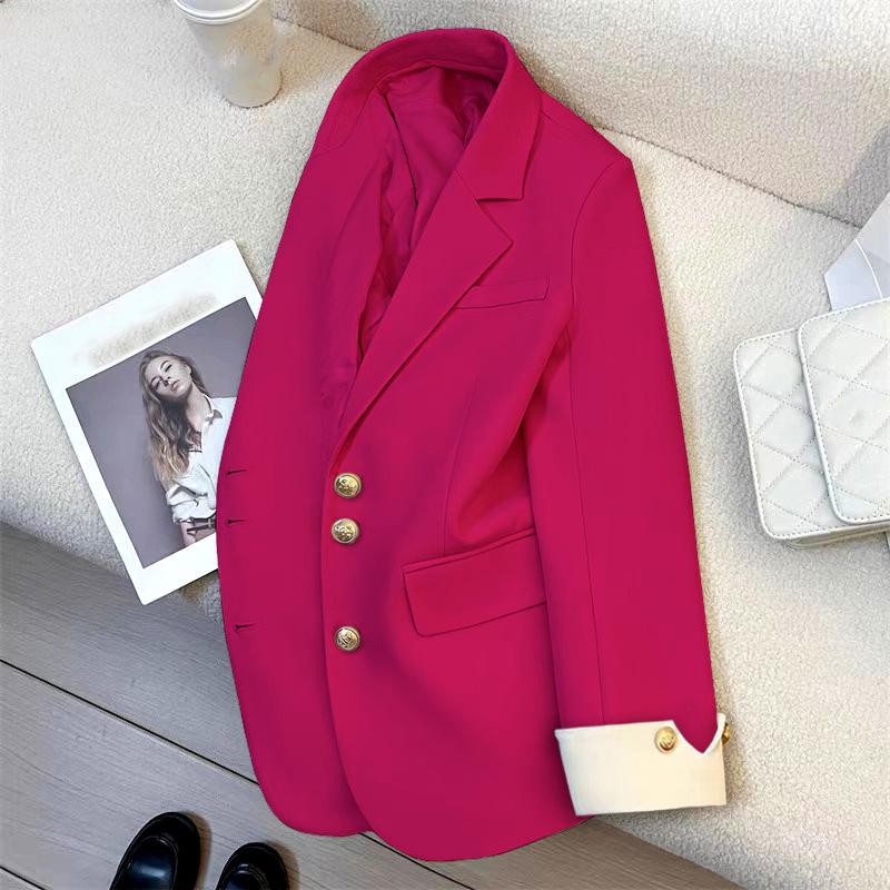 Damenmantel Elegant Sportlich Lässiger Blazer Koreanische Mode Jacke Frühling Herbst Büro Damenmantel