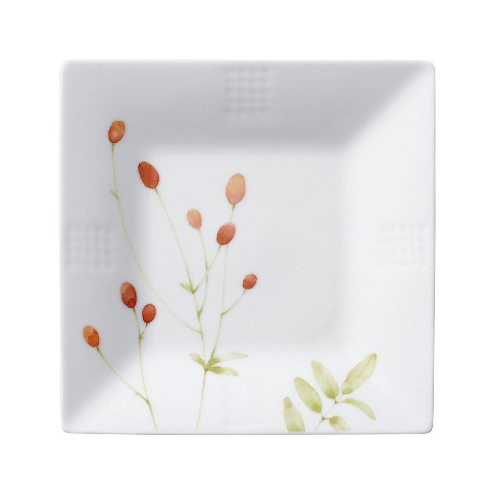Noritake Square Plates (Set of 5) 15cm "Azuma no Michi" (Road to Azuma) Microwave and Dishwasher Safe, Fine Porcelain, F10194/1654-15