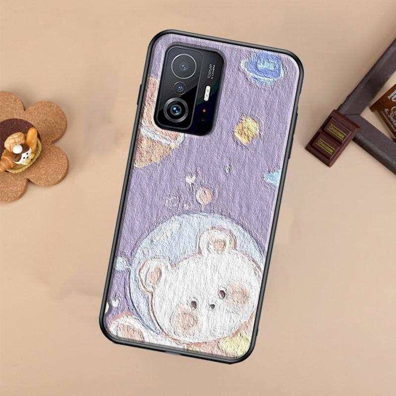 Kawaii Bears Rabbit Oil Painting Case For Xiaomi 14T 11T 12T 13T Pro 13 14 Ultra POCO X7 Pro X3 X5 F3 F5 F6 M6 X6 Pro Cover