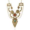Ethnic Vintage Alloy Necklace With Geometric Pendant And Water Wave Chain For Women