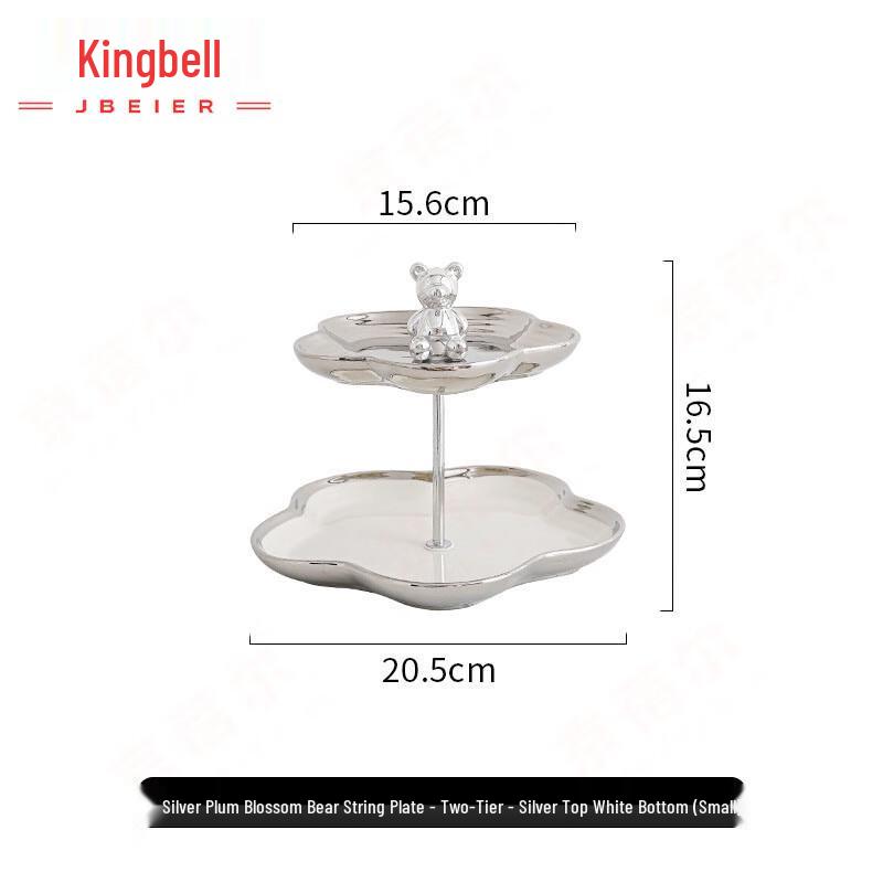 Jingbeier Ceramic Floral Dessert & Fruit Tray Stand