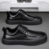 Men's Genuine Leather Business Casual Shoes Youth Fashion Casual Platform Shoes Men's All-match Outdoor Breathable Shoes Soft Wedding Shoes
