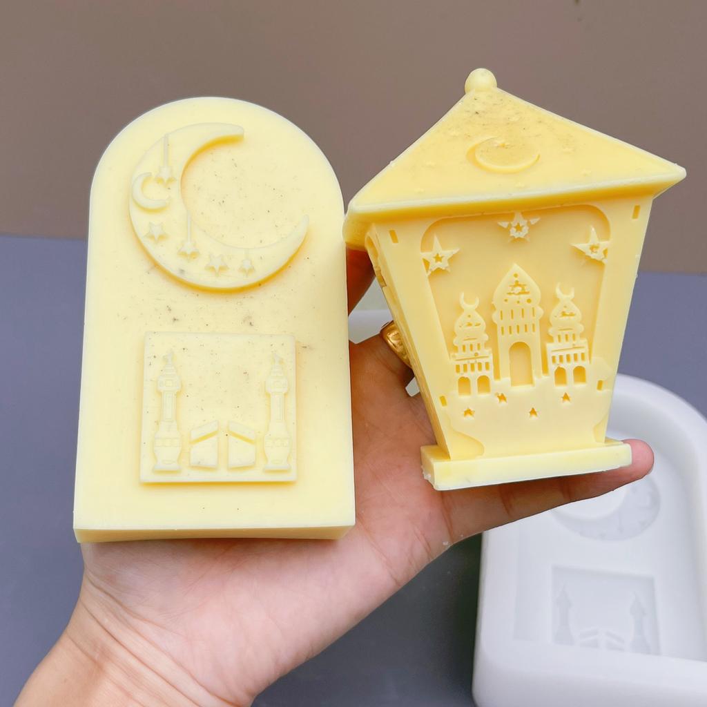 Schloss Kerze Silikonform RRamadan Deko Kerzenform Torbogen Silikonform Mond Stern Sojawachs Ramadan Geschenkidee Heimdeko
