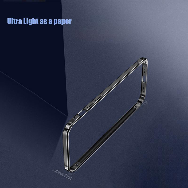 Ultra Slim Bumper Aluminum Metal Frame Hard Cover For iPhone 12 13 14 15 Plus Pro Max Alloy Case Coque In Black Purple Or Silver
