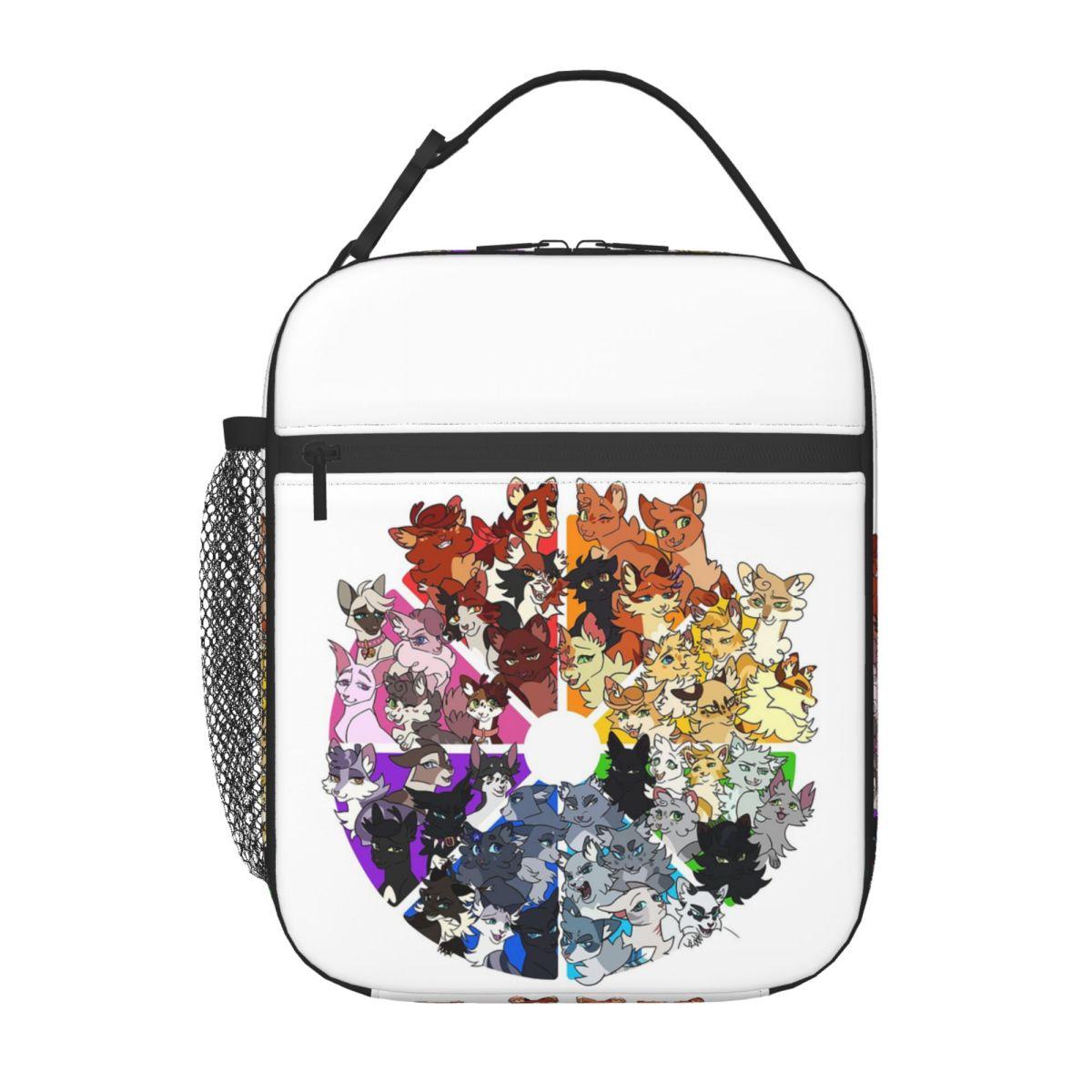 Warrior Cats Geïsoleerde Lunchtas voor Dames Kinderen Lekkend Bewaarbakjes Thermische Lunchbox Tote One Size