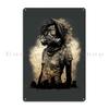 Girl With Gas Mask Zombie Soldier with Gasmask Metal Plaque Retro Wall Cave Wall Decor Designs Wall Plaque Tin Sign Poster